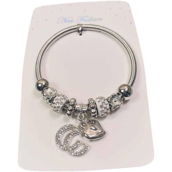 Fashion Silver GG Stretch Charm Bracelet - Picture 1 of 2